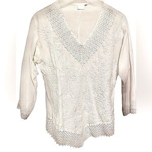 *2 for $15* cotton embroidered blouse M